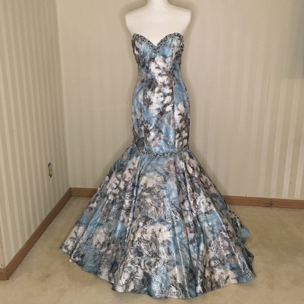 Camille La Vie Strapless Mermaid Dress with Beaded Sweetheart Neckline